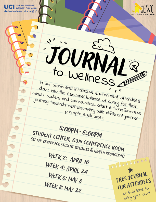 Journal To Wellness @ Student Center G319 (at the Center for Student Wellness & Health Promotion)